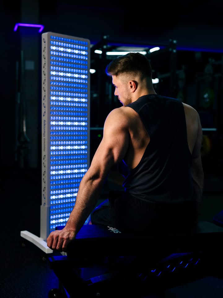 LED panel Pulse3000 Dual7, který je vložen v podlahovém stojanu Pulse XL.